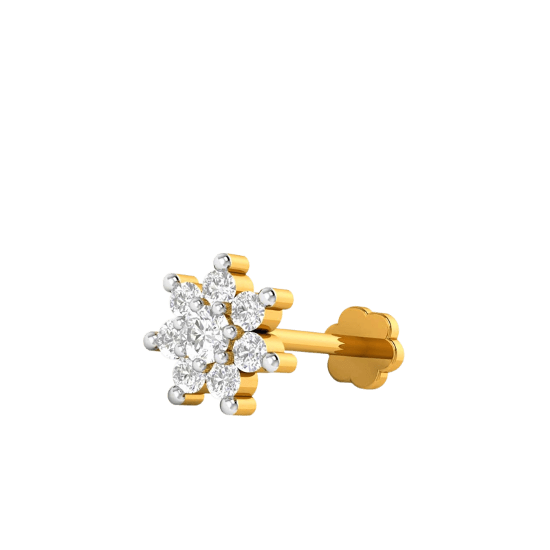 Diamond cut Nose Pin 7 Stone-0.10ct